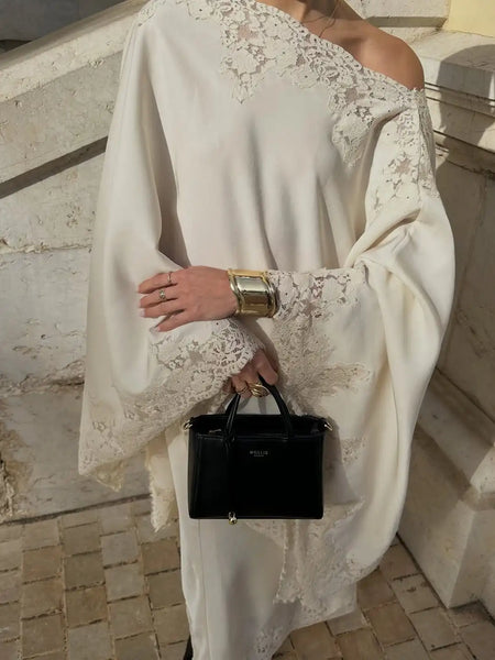 Satin Lace Patchwork Cape Shawl Skirt Set Women Elegant High Waist Fishtail Maxi Skirt Suit Lady Spring Fall Party Outfits