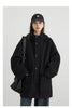 Women's Woolen Coat Loose Solid British Hooded Jackets Drawstring Mid-length Ladies Windbreaker Autumn Winter