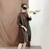 Autumn Style Pleated Autumn Style Women's Loose Large Size Mid-length A-line Dress