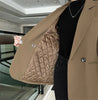 Women Autumn and Winter Blaze Black Cotton Lined Warm Suit Jacket Women's Korean Street Bombing Suit Coat
