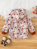 Autumn/Winter Women's Children's Full Print Flower Print Fleece Lined Thickened Hooded Jacket For Daily Casual Wear