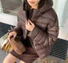 Fall Lightweight Hooded Puffer Jacket Russian Winter Women Zip Up Solid Warm Cotton Padded Outerwear Quilted Coat Куртка