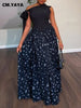 Women's Off Shoulder Flowy Maxi Dress Floral Print High Waist Long Dress Elegant Evening Party Prom Birthday Dress