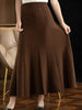 Women Autumn Winter Wool Skirt Long Pleated Skirt 100% Merino Wool Knitwear Grace Soft Dress Korean Style Skirt