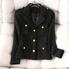 White Blazer Suit Collar Small Fragrance Jacket High-Quality Tweed Coat Short Black Wool Outerwear Female Tops