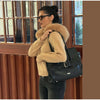Casual Knit Hoodie Cardigan Women Long Sleeves Zipper Faux Fur Patchwork Coats Female Autumn Winter Solid Thick Knitwears