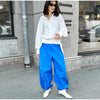 Women Solid Zip Up Two Piece Set High Neck Loose Jacket Wide Leg Track Pants Spring Autumn Casaual Hip Hop Outfit
