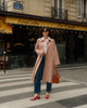 Women Red Plaid Long Trench Coat Casual Lapel Single Breasted Full Sleeve Windbreaker Jacket Y2k Autumn Lady Streetwear