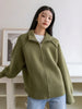 Lazy Style Sweater Jacket for Women Autumn Winter Thicken Warm Soft Knitted Cardigans Zipper Stand Collar Cardigan