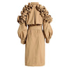Spring Autumn Long Black Khaki Trench Coat for Women Belt Elegant Chic Stylish Designer Clothes Runway