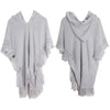 Womens Bohemian Hooded Knitted Shawl Winter Warm Button Wraps Scarf Coat Cloak Cardigan
