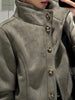 Y2k Vintage Autumn Winter Jackets for Women Suede Stand Collar Short Chaqueta Mujer Korean Simple Outwear
