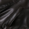 Drawstring Waist Brown Textured PU Leather Jacket Women High Neck Asymmetric Zip Button Detail Oversized Full Streetwear