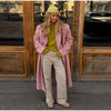 Autumn Winter Solid Women's Woolen Overcoat Urban Long Sleeve Lapel Button Female Outwear Elegant Lady Overcoats