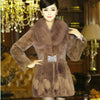 Autumn/Winter Imitation Fur Coat Middle Aged Mother Thicken Warm Fur Collar Coats Women's Medium Length Slim Overcoat