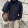 Women Grey Fur Splicing Woolen Coat Casual Belt Full Sleeve Lapel Loose Cardigan Outwear Lady Winter Highstreet Jacket