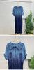 Pleated Faux Denim Dress Women's Chic Single Breasted Lapel Half Sleeve Mid-Length Dresses Loose Casual 2DB4371