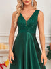 Elegant Sequins Evening Dress For Women Deep V-neck Satin Prom Party Green Dress Floor Length Blue Formal Gowns