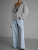 Solid Knit Cardigan Women Long Sleeve Casual V Neck Oversized Sweater Women's Autumn High Street Knitted Coats