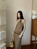 Wasteland Designer Long Dresses Women Winter Autumn Long Sleeve Maxi Dress Grey Khaki Knitted Dress Fall Clothes