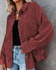Winter Clothes Women Corduroy Long Sleeve Casual Shirt Button Women Coat Overshirt Loose Comfortable Coat Female