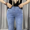2025New Spring Autumn High Elasticity Women Jean Korean Loose Straight Ankle-Length Cowboy Pants Female Extends Denim Pants Lady