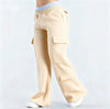 Women‘s Wide Leg Cargo Pants Elastic Waistband with Large Pockets Casual Fitness Sportswear Y2k Long Pants