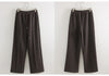 Thick Warm Straight Pants For Women Office Brown Wide Leg Trousers High Waist Women's Loose Pants For Ladies Spring