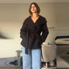 Elegant Women's Overcoat Stand Collar Full Sleeve Belt Lace Up Solid Female Overcoat Autumn Commute Lady Outwears