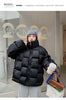 Winter Women Parkas Warm Down Cotton Coats Bubble Jacket Thick Knitted Loose Puffer Coat Stand Collar Female Outwear