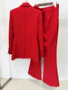 High Street Designer Runway Suit Set Women's Three Dimensional Flower Suit Jacket Trousers Pants Suit 2pcs
