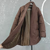 Cotton Padded Coat With Belt Long Sleeves Big Size Solid Warm Jacket Winter Female Streetwear 2Z288516