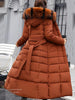 Female Winter Over Knee Loose Large Fur Collar Hooded Warm Thick Parkas Long Down Cotton Plus Size Parkas Coat Women Padded Coat