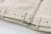 2025New Coal graysty le Women's washed leather jacket with belt, short coat with downgraded zipper and vintage lapel jacket