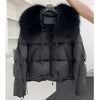 Winter Women Goose Down Jacket Natural Raccoon Fur Collar Coats Parka Puffer Jackets Outwear Coats