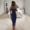 Women Christmas Party Dress Sequined Irregular Hem Evening Dress Low-cut Prom Wedding Party Formal Slit Hem Ladies Midi Dress