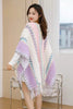 Ethnic Style Cape Oversized Sweater Jacket Women Loose Patchwork Warm Long Scarf Knitted Cardigan Woman