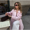 Solid Belted Maxi Trench Coats Women's Loose Full Sleeves Single-breasted Lace-up Windbreak Ladies Early Autumn Outwear