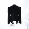 Elegant Black Women's Jacket Stand Collar Hollow Out Full Sleeve Waist-Closed Lady Coats Spring Chic Female Streetwear