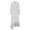 Women Long Sleeve V-Neck Loose Style Boho White Long Dress Flounce Chiffon Maxi Dress Vestidos Clothes