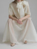 Loose Minimalist Elegant Dresses For Women High Neck Half Sleeves Patchwork Folds Elegant Dress Female Clothing