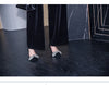 Temperamnet Velvet Jumpsuit For Women Elegant V-neck Long Sleeve Slim Wide-Leg Pants with Brooch