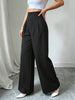 Women`s High Waist Wide Leg Pants Formal Office Wear Trousers Black/Grey Loose Fit S-xxl Spring-Autumn Daily Elegant Trousers