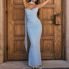 Elegant 2 Pieces Dress Set with Scarf Women Matching Sets Sexy Cropped Top and Long Dress Set Casual Dress