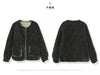 O-neck Retro Cotton Jacket Women Casual Pocket Green Velvet Coat Winter Long Sleeve Loose Warm Clothing Versatile F629