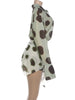 Silk Scarf Strap Patchwork Dress Women Sexy Single-Breasted Full Sleeve Polka Dot Print Hottie Music Festival Bodycon