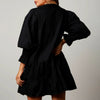 Women Christmas Sequin Nutcracker Dress Long Sleeve Tiered Glitter Nutcracker Print Holiday Party Mini Shirt Dresses