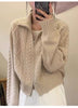100%cashmere cardigan for women high neck loose and soft sweater for autumn and winter wool knitted sweater thickened coat