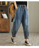 High waisted Women's Jeans Spring Autumn Loose Splicing Elastic waist Harem pants Women Casual Denim Nine points Pants