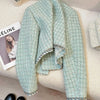 Blue Short Quilted Shoulder Pad Jacket Women's Style Korean Name Brand Autumn